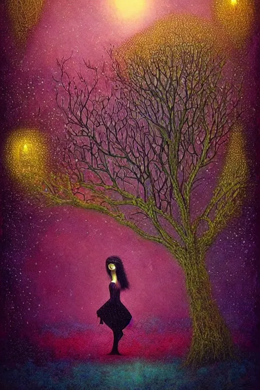 Image similar to surreal neil gaiman's Death, nostalgia for a fairytale, magic realism, flowerpunk, mysterious, vivid colors, by andy kehoe, amanda clarke