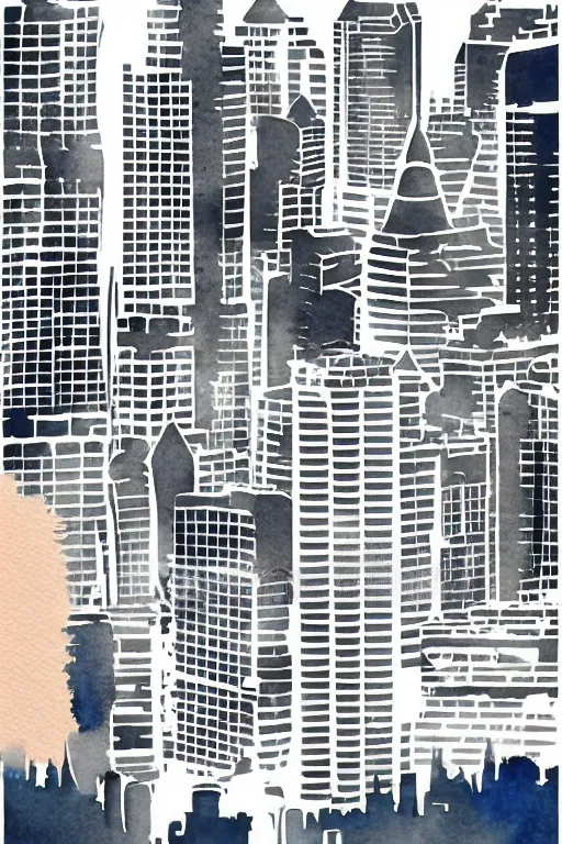 Prompt: minimalist watercolor art of bangkok, illustration, vector art