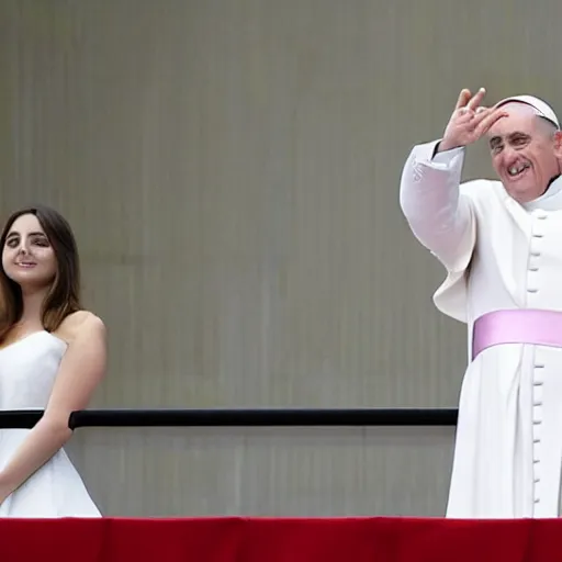 Image similar to A new pope is elected and he looks like Ana de Armas