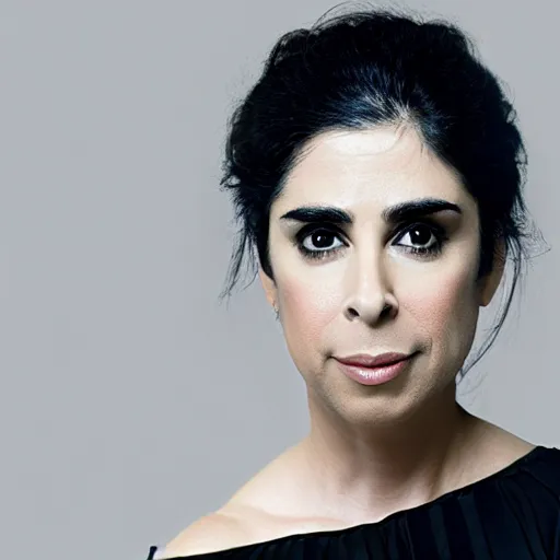 Prompt: portrait sarah silverman wearing a crown, 4 k, detailed