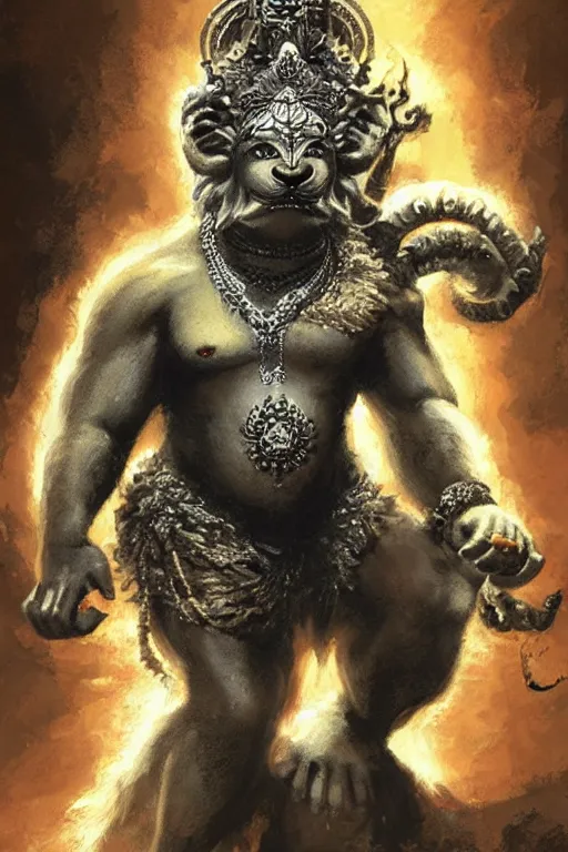 Narasimha, fourth avatar of the Hindu god Vishnu, | Stable ...