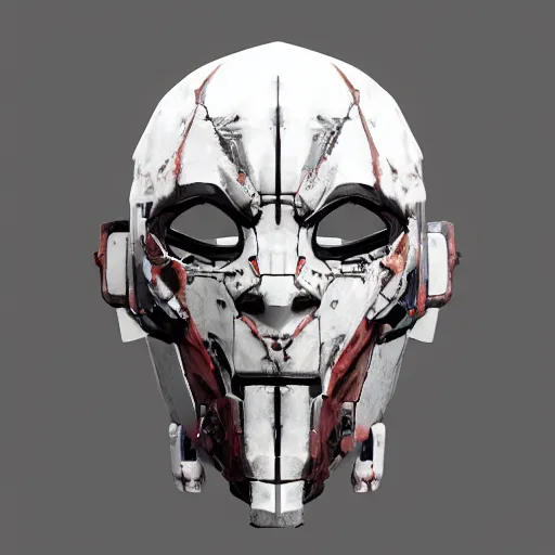 Prompt: very symmetrical!! cyborg zombie mask concept asset art from video game, by miguel angel martinez monje, by vitaly bulgarov, by yoji shinkawa, by joss nizzi, by shoji kawamori, horizon zero dawn, konami, mecha, deviantart, artstation, marmoset toolbag render, unreal engine