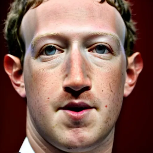 Prompt: extremely zoomed-in photo of Mark Zuckerberg