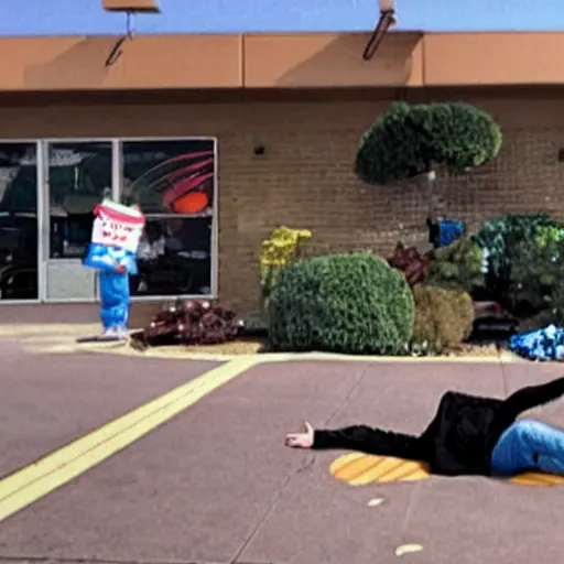 Prompt: A sick alien dies outside of a Dennys restaurant