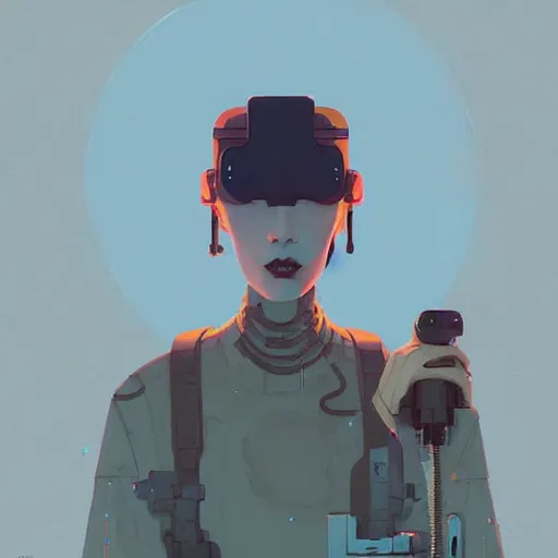 Prompt: portrait of fog bionic vogue, james jean by atey ghailan, by greg rutkowski, by simon stalenhag, by greg tocchini, by james gilleard, by joe fenton, by kaethe butcher dynamic lighting, gradient light blue, brown, blonde cream and white color scheme, grunge aesthetic