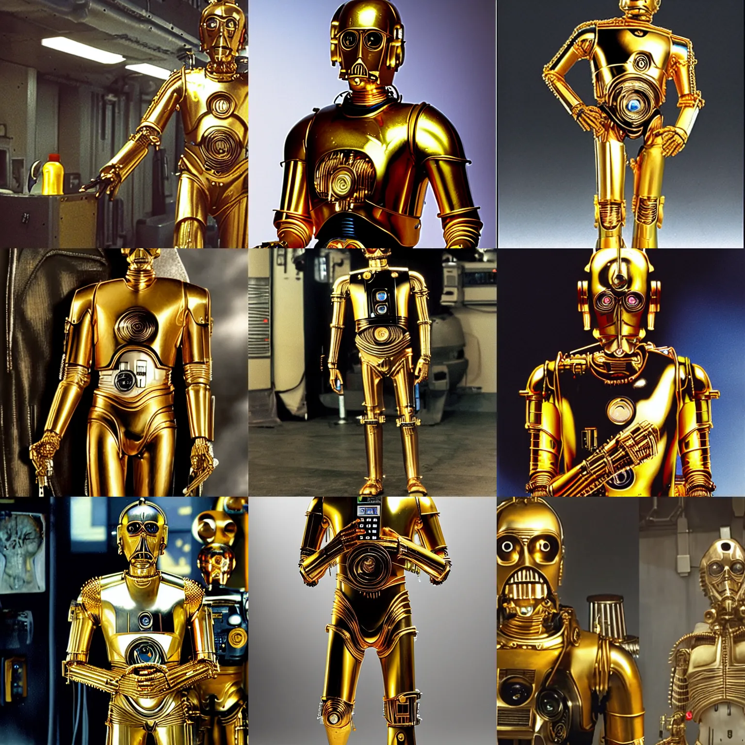 Prompt: c - 3 po in the terminator