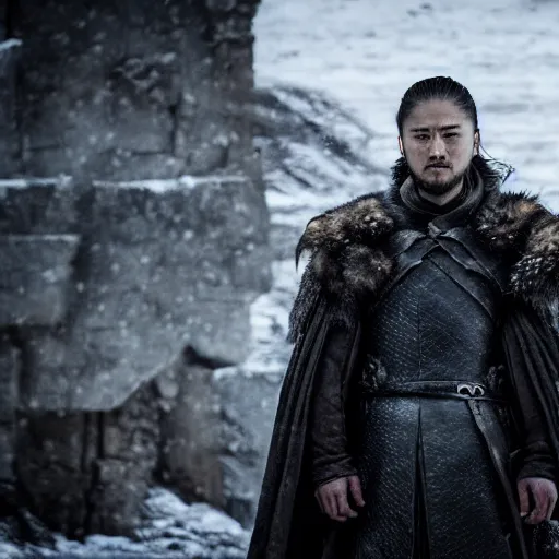 Prompt: justin sun in game of thrones, 4 k, epic, cinematic, focus, movie still, fantasy, serious, extreme detail, atmospheric, dark colour, sharp focus