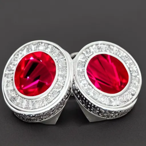 Image similar to cinnamon rolls made entirely out of rubies and diamonds, high clarity, marquis cut