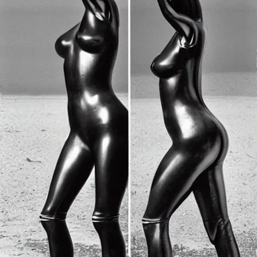 Image similar to beautiful German female cyborg with ultra realistic body sculpted by Richard Serra in Mars