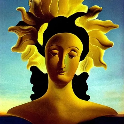 Image similar to goddess, sun, salvador dali