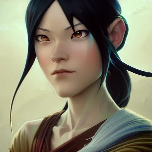 Image similar to Toph from avatar the last airbender, fantasy, intricate, elegant, highly detailed, digital painting, artstation, concept art, matte, sharp focus, illustration, art by Artgerm and Greg Rutkowski and Alphonse Mucha