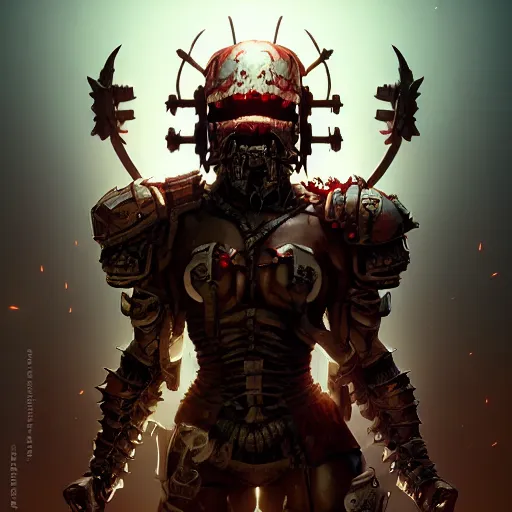 Image similar to isometric Dead Space Diablo action game cyborg viking berserker knight by artgerm, greg rutkowski, alphonse mucha, cgsociety and beeple highly detailed, sharp focus, cinematic lighting, illustration, art, octane render, Unreal Engine Lumen, very coherent. cinematic, hyper realism, high detail, octane render, 8k