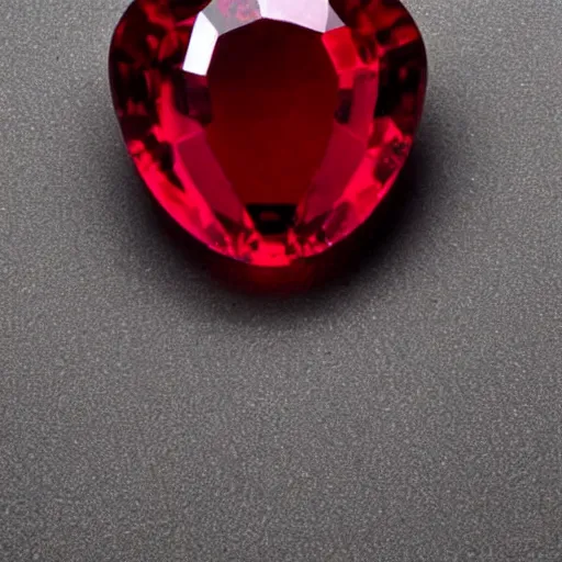 Prompt: An apple is made of ruby crystal.
