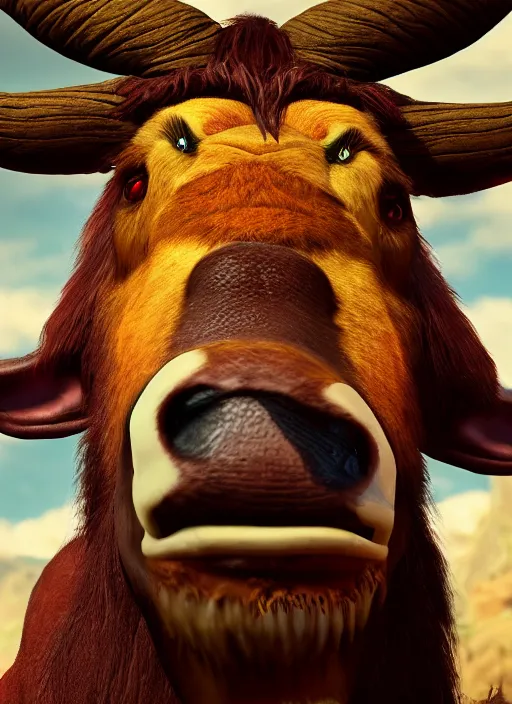 Prompt: smile tauren, photo realistic, cinematic, 4 k