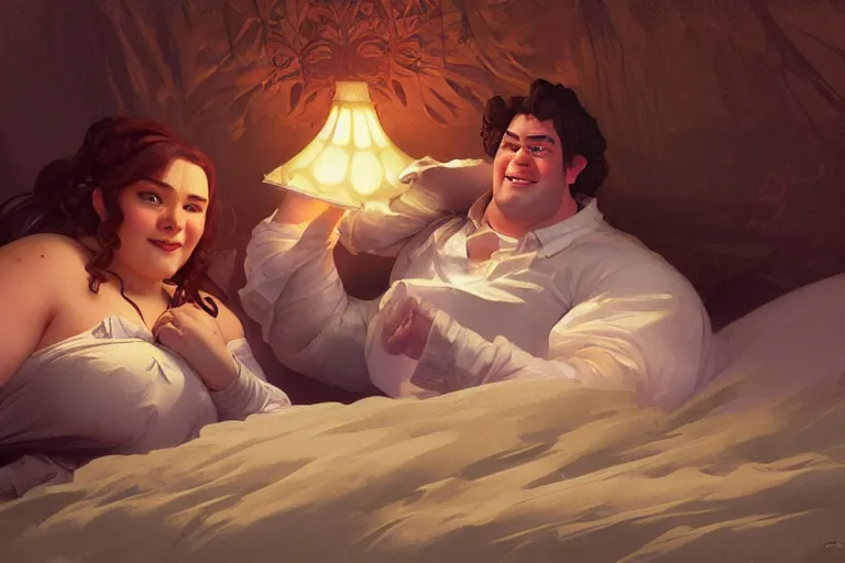 Image similar to pushkin and shrek lying in bed together, portrait, highly detailed, digital painting, artstation, concept art, smooth, sharp focus, illustration, cinematic lighting, art by artgerm and greg rutkowski and alphonse mucha