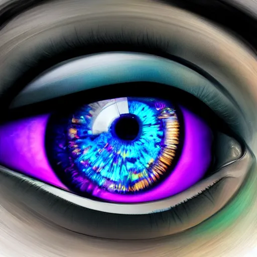 Image similar to photorealistic eye with infinity mirror effect. hyperdetailed photorealism, 1 0 8 megapixels, amazing depth, high resolution, 3 d shading, 3 d finalrender, 3 d cinematic lighting, glowing rich colors, psychedelic overtones, artstation concept art.