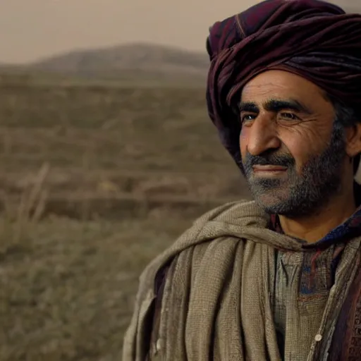 Image similar to Kurdish shepherd wearing Kurdish clothes in a movie directed by Christopher Nolan, movie still frame, promotional image, imax 70 mm footage