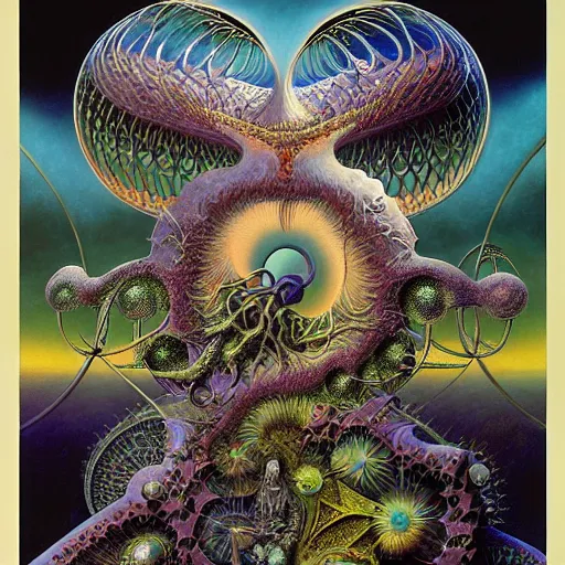 Image similar to divine chaos engine by roger dean and andrew ferez and daniel merriam, symbolist, visionary, art forms of nature by ernst haeckel