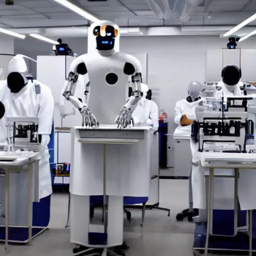 Image similar to a laboratory where humans are turned into robots