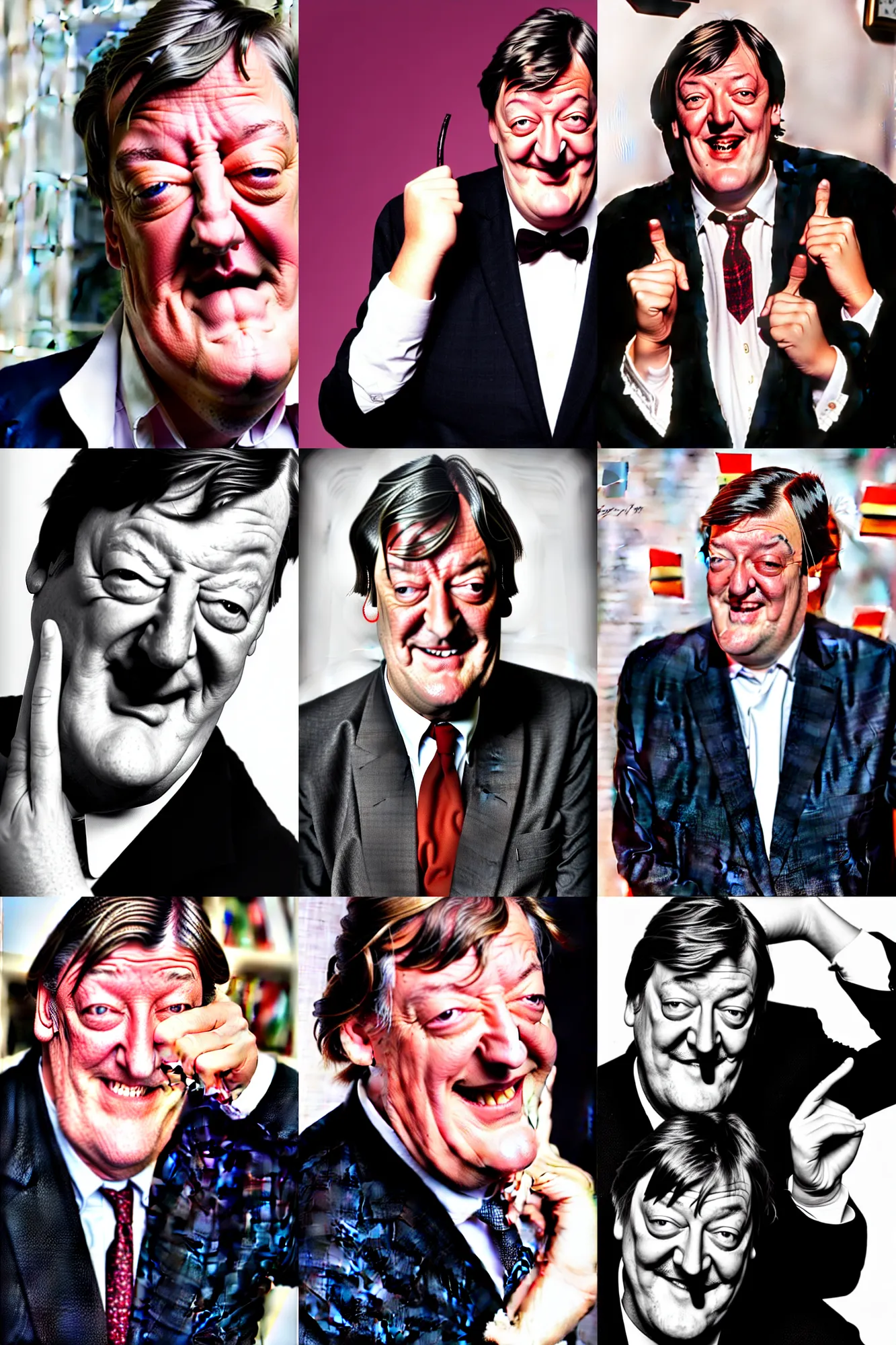 Prompt: stephen fry winking cheekily