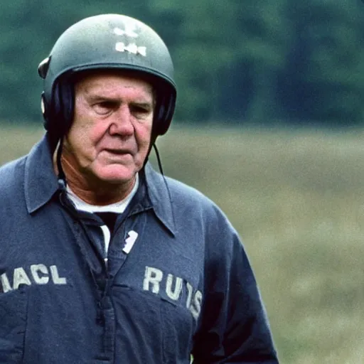 Prompt: A still image of coach Belichick in 'Saving Private Ryan'(1998)