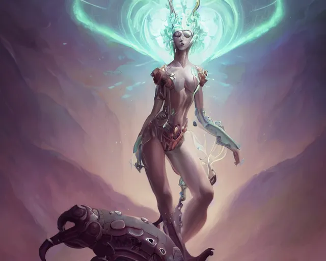 Prompt: portrait of a beautiful supernatural cybernetic emanation, by pete mohrbacher and artgerm and wlop, digital art, highly detailed, intricate, fantasy, mystical, sharp focus, Trending on Artstation HQ, deviantart, unreal engine 5, 4K UHD image