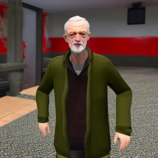 Image similar to jeremy corbyn in a video game, unreal engine