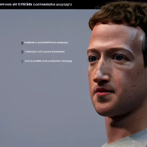 Prompt: Mark Zuckerberg revealing his very detailed and complex cybernetic enhancements, raytracing, very detailed, 4k, cinematic lighting,