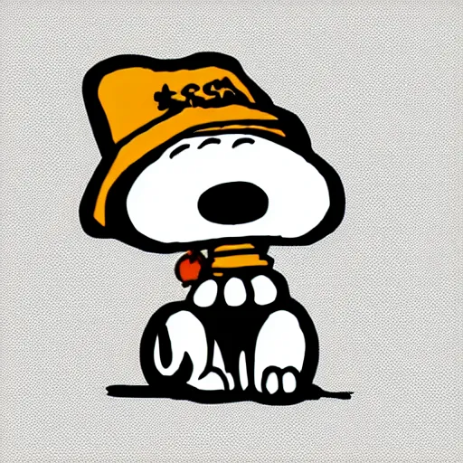 Image similar to snoopy, digital art, iconic icon, 2 d vector logo, cartoon, t - shirt design