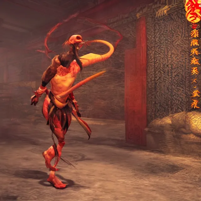 Image similar to videogame still of a chinese folklore demon