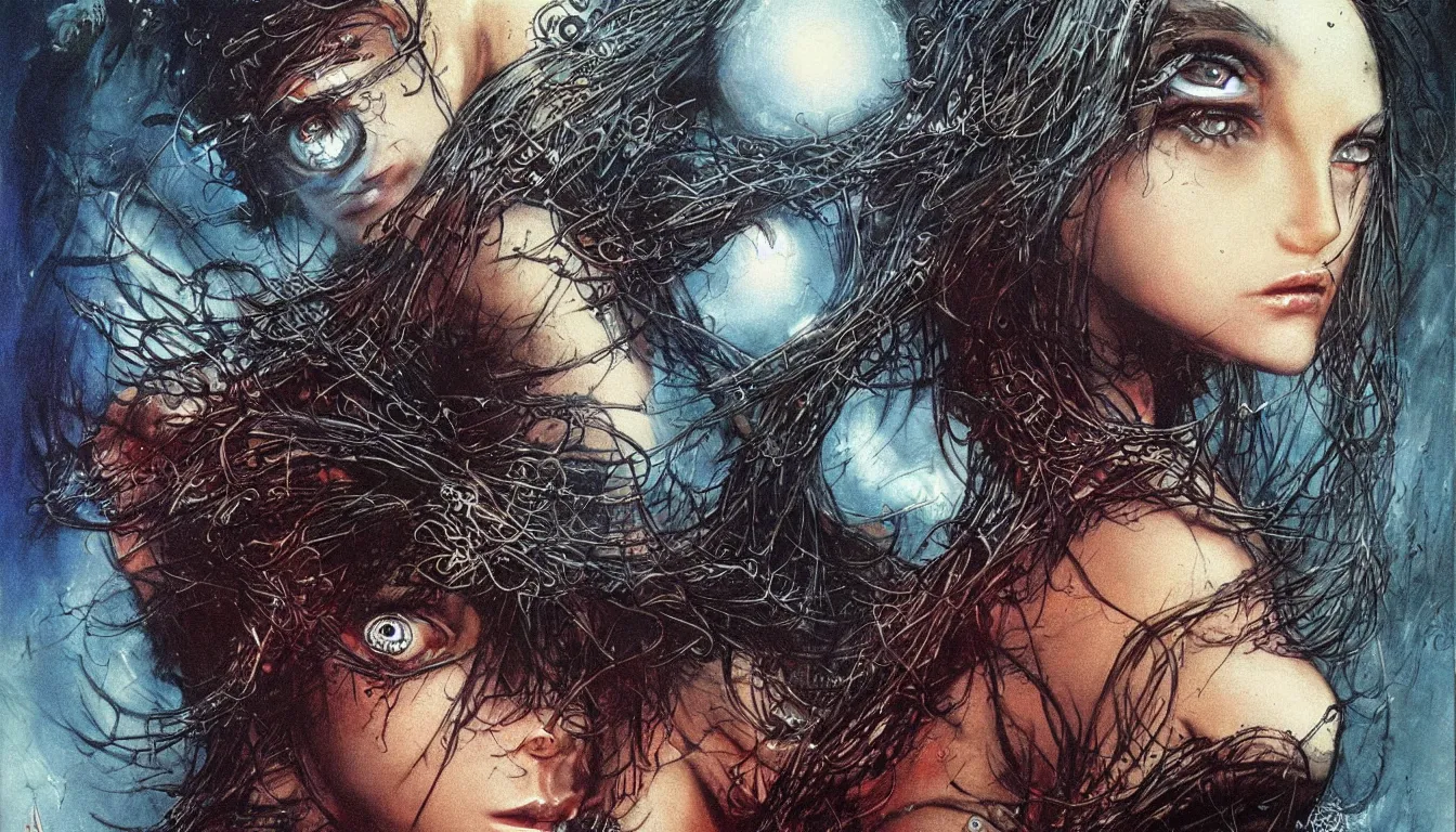 Prompt: a big eye, illustration by john taylor dismukes and dave lafleur, luis royo, 7 0 s sci - fi art, chrome art, rich deep colors