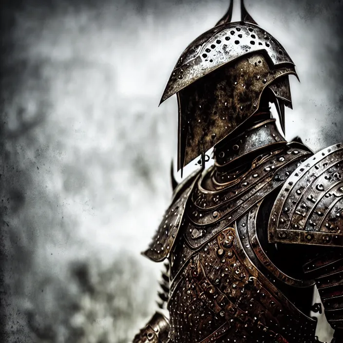 Prompt: digital art of a warrior headless, no head, body with, with metal themed fantasy epic armour, highly detailed, hdr, smooth, sharp focus, high resolution, award - winning photo