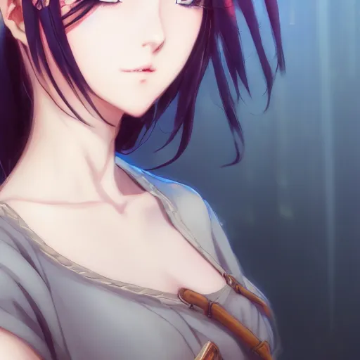 Prompt: anime woman headshot profile, digital art, pretty face, attractive, drawn by Kentaro Miura, High Details, Cinematic, WLOP, Rossdraws, James Jean, Andrei Riabovitchev, Marc Simonetti, Yoshitaka Amano, Thomas Kinkade, Makoto Shinkai, ArtStation, CGSociety