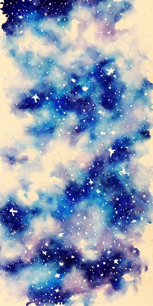 Image similar to inkpainting of space, beautiful stars