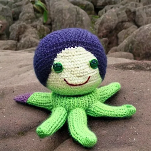 Prompt: knitted doll of an octopus