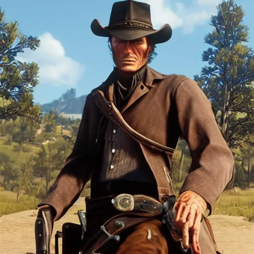 Prompt: cowboy clint eastwood in rdr 2
