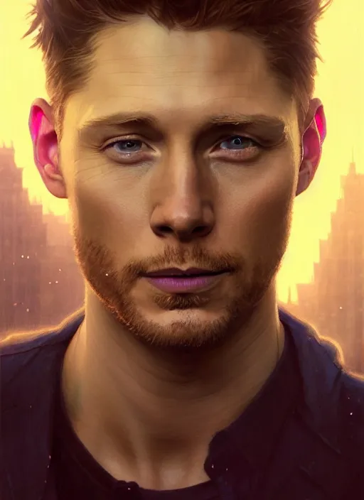 Prompt: Highly detailed portrait of Jensen Ackles mixed with Tom Hiddleston, Stephen Bliss, unreal engine, fantasy art by Greg Rutkowski, Loish, Rhads, ferdinand knab, Makoto Shinkai and Lois van baarle, ilya kuvshinov, rossdraws, Tom Bagshaw, alphonse mucha, global illumination, radiant light, detailed and intricate environment