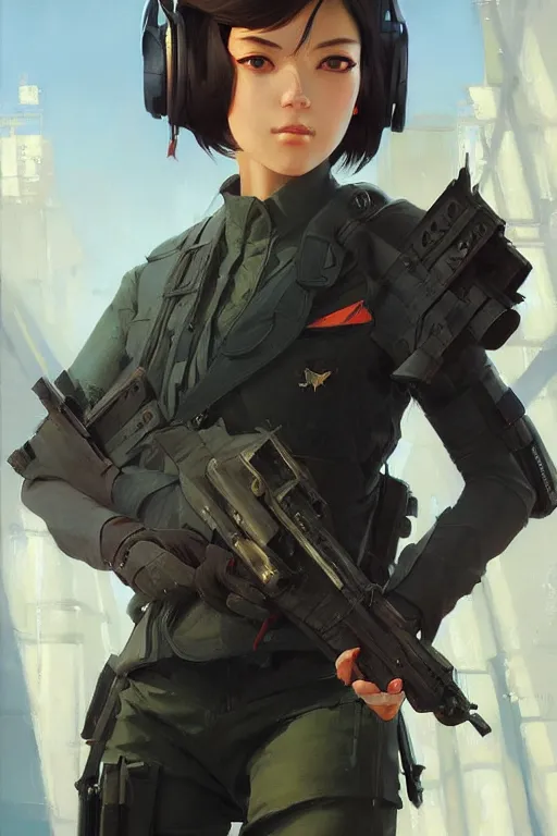 Prompt: a ultradetailed beautiful panting of a stylish swat woman, oil painting, by ilya kuvshinov, greg rutkowski and makoto shinkai