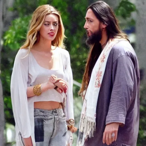 Image similar to jesus telling amber heard to stop accusing johnney depp