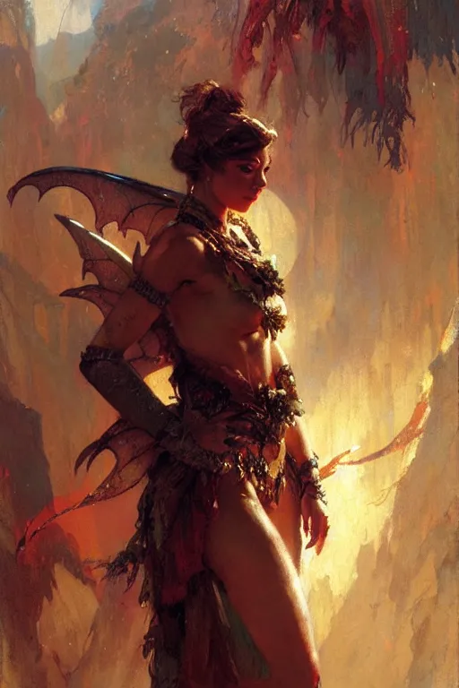 Image similar to scam artist fairy portrait dnd, painting by gaston bussiere, craig mullins, greg rutkowski, yoji shinkawa