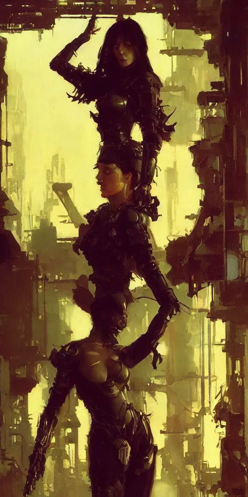 Image similar to cyberpunk, intricate, elegant, highly detailed, greg manchess, mucha, liepke, ruan jia, jeffrey catherine jones, ridley scott