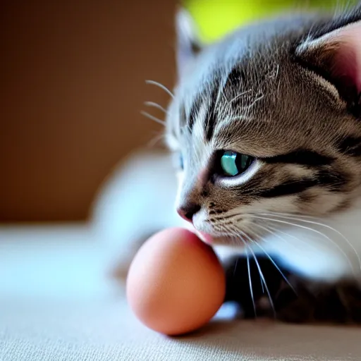 Image similar to cute kitten hatching from an egg