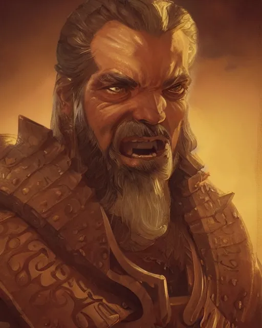 Prompt: digital painting of an angry hernan cortes by filipe pagliuso and justin gerard, symmetric, detailed, intricate, portrait, digital painting, sharp focus, tarot card, handsome, concept art, alluring