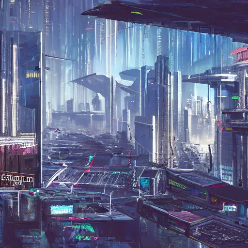 Image similar to cyberpunk naples landscape