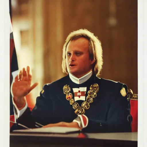 Image similar to 1990s Hi-8 footage of Napoleon speaking to the United Nations, candid portrait photograph, 40mm