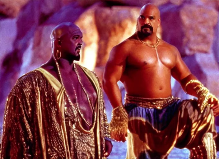 Image similar to film still of sinbad as kazaam in the movie kazaam 1 9 9 6