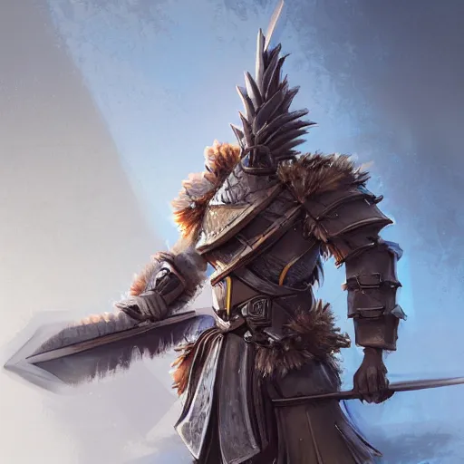 Image similar to Anthropomorphized pineapple in battle armour, D&D, fantasy, cinematic lighting, highly detailed, digital painting, artstation, concept art, smooth, sharp focus, illustration, warm light, cozy warm tint, magic the gathering artwork, volumetric lighting, 8k, no gold, no gold colours, art by Akihiko Yoshida, Greg Rutkowski