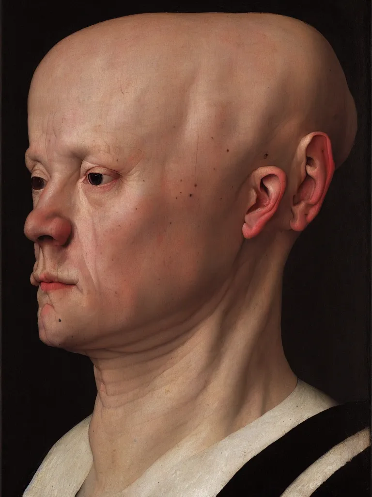 Prompt: a portrait a very ordinary person, facing front, by Rogier van der Weyden, head and shoulders, oil painting, anatomically correct, beautiful perfect face, sharp focus, Highly Detailed, Cinematic Lighting, 8k, HD