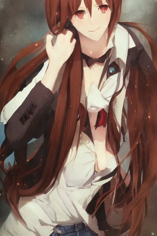 Image similar to Makise Kurisu by krenz cushart