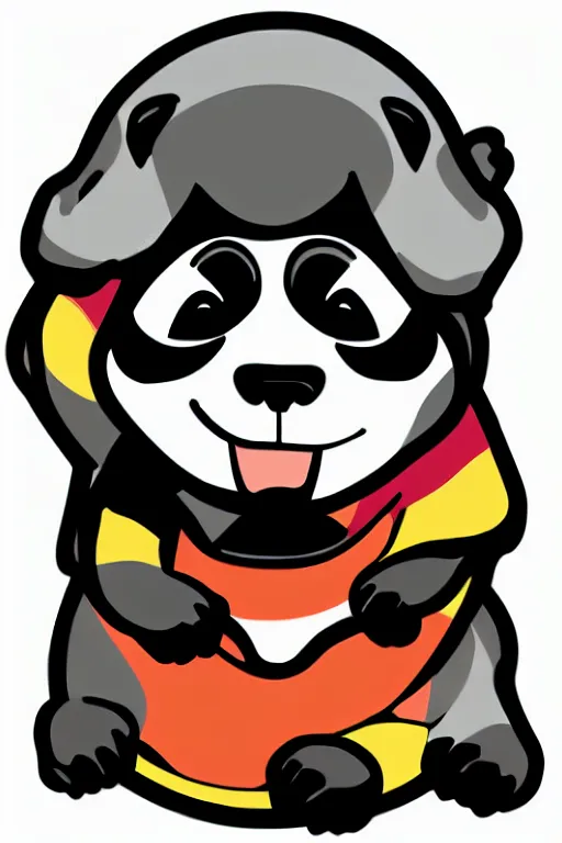 Image similar to Portrait of a panda as a wrestler, sticker, colorful, illustration, highly detailed, simple, smooth and clean vector curves, no jagged lines, vector art, smooth